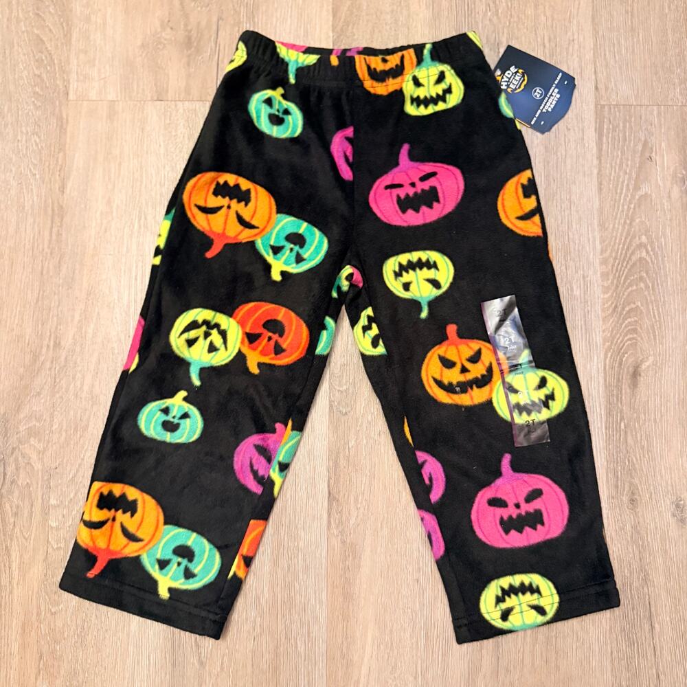 NWT Hyde & EEK! Boutique Halloween Pumpkin Fleece Pajama Pants 2T